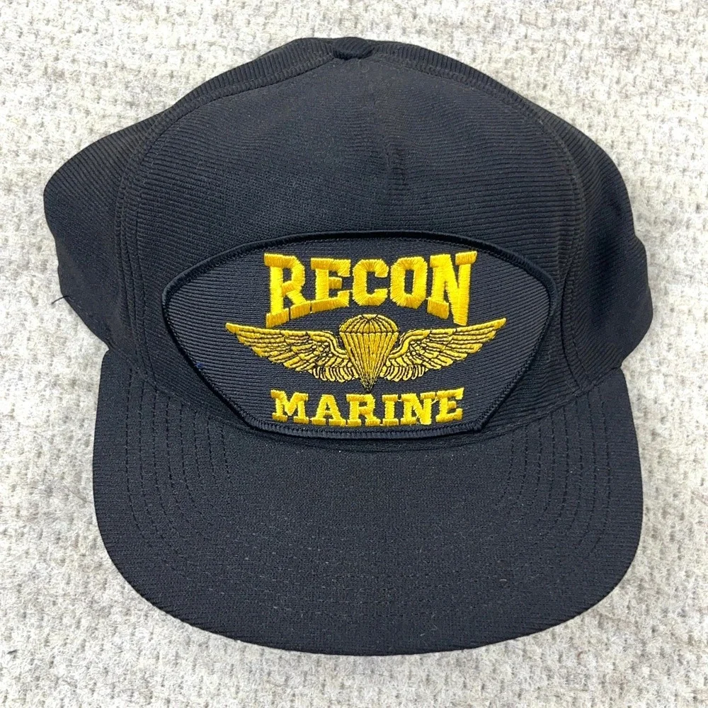 Vintage United States Marine‎ Corps Hat Cap Snapback USMC Recon 90s Made In USA